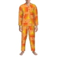 thumbnail image 3 of Sikiie Fall Maple Leaves Mens Pajama Set, Soft Warm Long Sleeve Sleepwear, Cozy Button-Down Pjs for Men-Medium, 3 of 7
