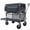 Black + Steel, variant on 55 Inch Heavy Duty Double Layer Collapsible Wagon 560 LBS Capacity with Brakes All Terrain Wheels Black