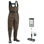 HISEA Fishing Chest Waders for Men with Boots Mens Womens Hunting Bootfoot Waterproof Nylon and PVC with Wading Belt Fishing Wader Boot