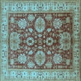 thumbnail image 1 of Ahgly Company Indoor Square Oriental Light Blue Industrial Area Rugs, 4' Square, 1 of 4