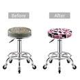 thumbnail image 5 of Round Bar Stool Seat Covers, cute black pink cow print Elastic Round Chair Cover Stool Seat Slipcover Bar Stool Cushions Round Pad for 12-14 inch, 5 of 7