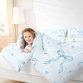 thumbnail image 3 of spefrowx Kawaii Sketch Bowknot Queen Comforter Set, Cartoon Blue Love Heart Star Comforter Sets Queen, Stars Reversible, 3 Pieces, 1 Comforter and 2 Pillowcases, 3 of 6