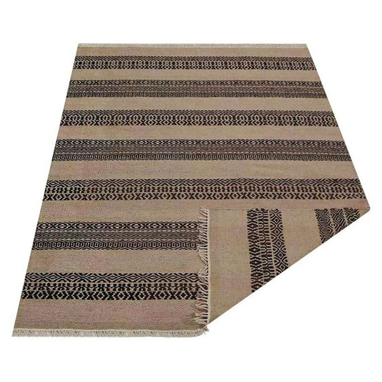 Rugsotic Carpets Hand Woven Flat Weave Kilim, Contemporary Wool Area Rug,  Cream,Wine, 10'x14' 