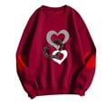 thumbnail image 5 of Horkkom Heart Sweatshirts for Women Long Sleeve Valentines Day Sweaters Heart Print Crewneck Pullover Sweatshirts XL, Gifts for Women, 5 of 6