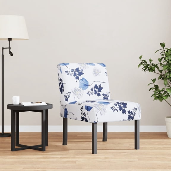 Casafoyer Slipper Chair Blue Flower Fabric