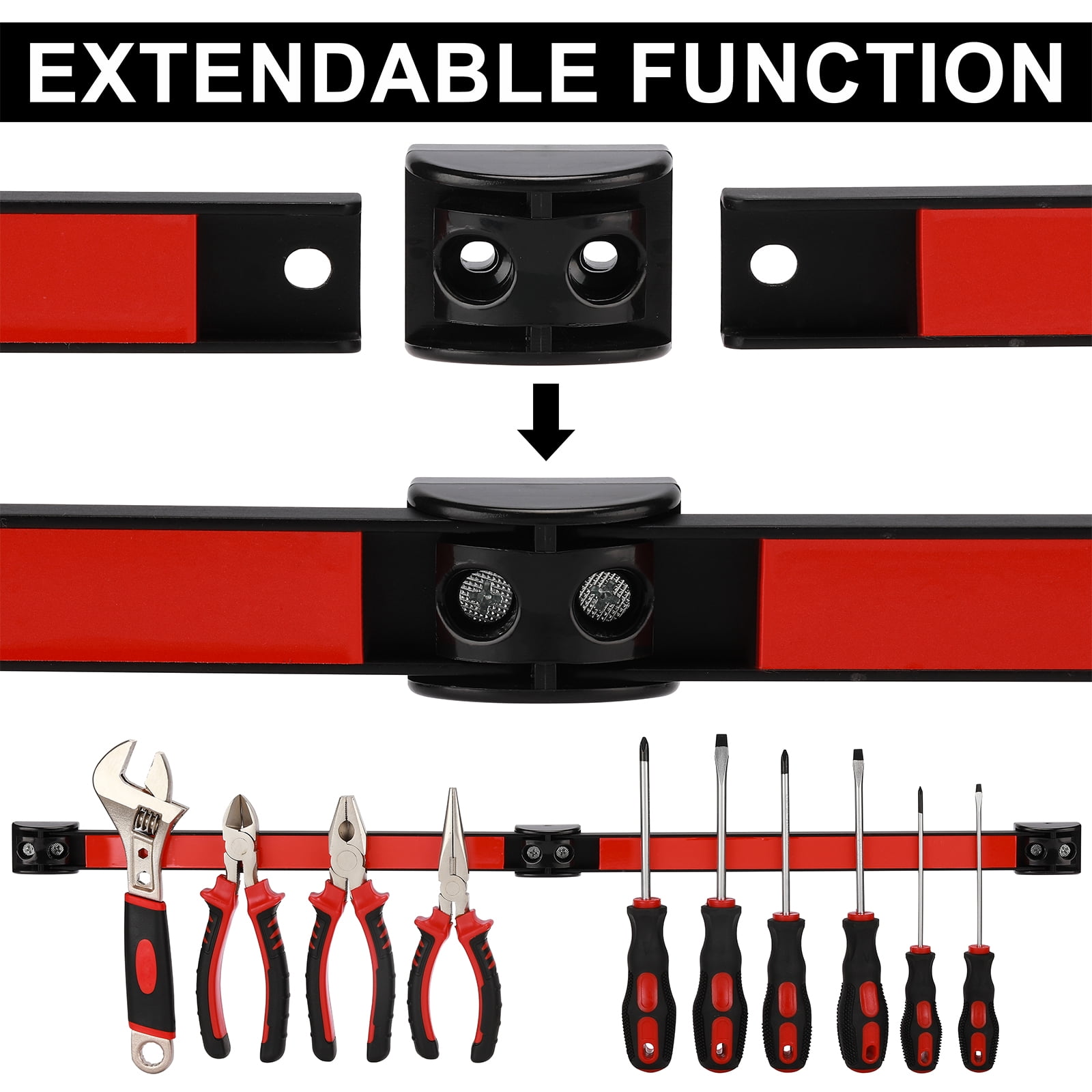 Mayouko 12" Magnetic Tool Holder Strip, 6 Packs, Metal Magnet Tool Organizer Bars for Garage, Workshop, Magnetic Strip for Tools