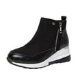 thumbnail image 1 of Bottines pour Femmes à Semelles Épaisses Chaudes pour Femmes Extensibles pour Femmes Compensées Mode Chaussures Courtes Talon Bas Mignon pour Femmes pour Style Moderne Talon Bas pour Femmes, 1 of 8