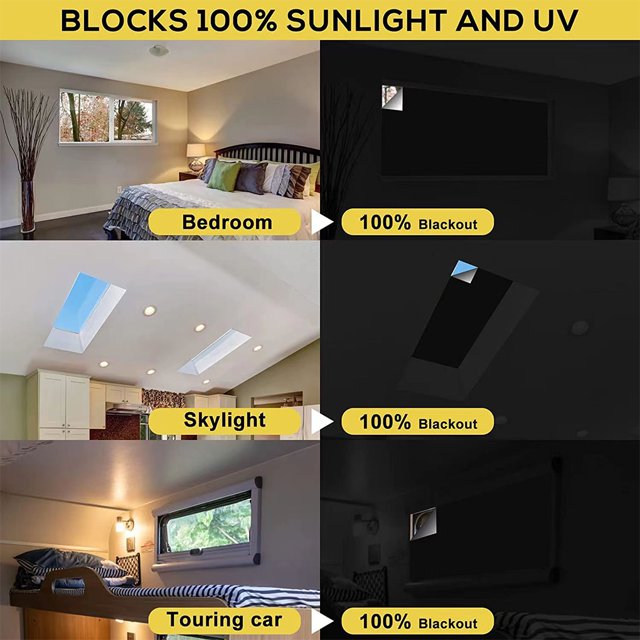 Baohd 1/2/3/5 Rideaux Noirs Non Perforés Protection contre le Soleil Forte Adhérence Installation Pratique Rideaux Noirs 150*200 1 Pce