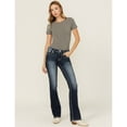 thumbnail image 3 of Miss Me Women's Dark Wash Mid Rise Wing Pocket 34" Bootcut Stretch Denim - M5082B161 33W x 34L, 3 of 4