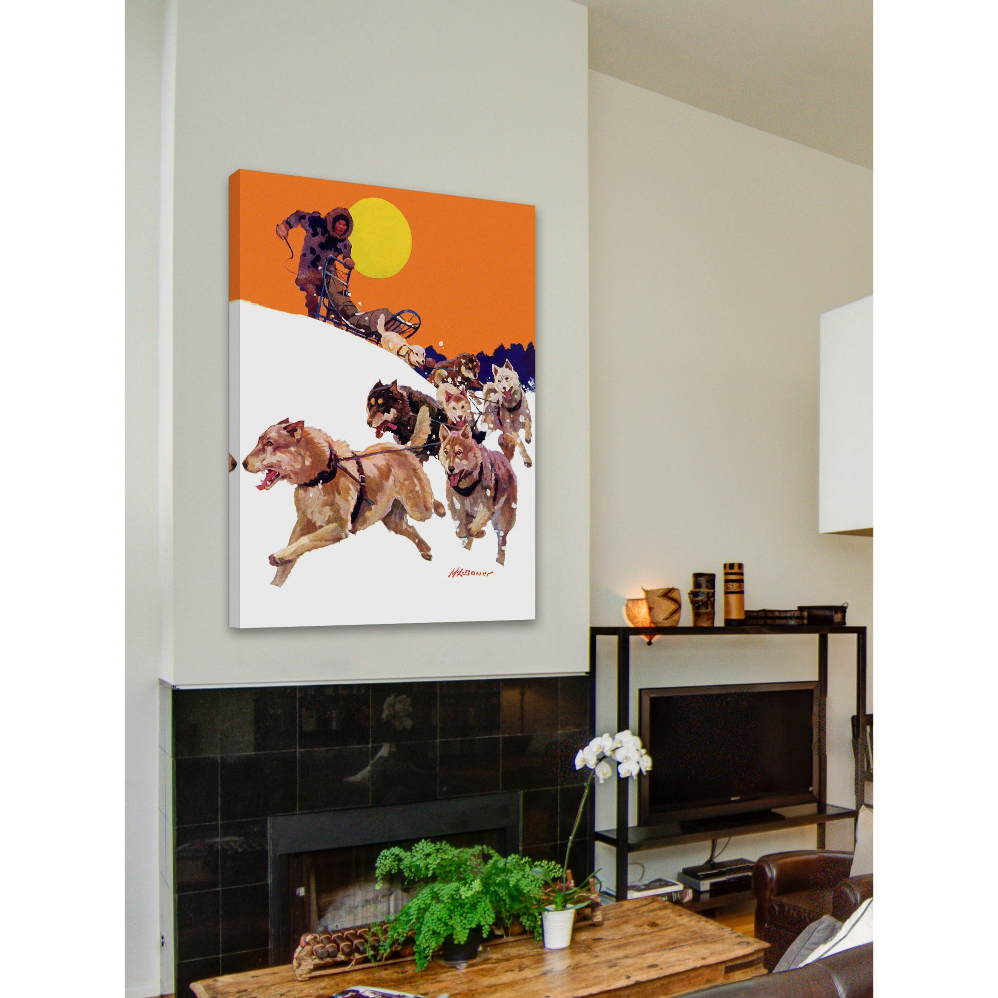 Marmont Hill Eskimo and Dog Sled by Maurice Bower Painting Print on Canvas