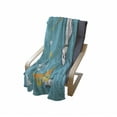 thumbnail image 4 of Sloth Soft Flannel Fleece Throw Blanket, Sketchy Sloth with Butterflies Ornate Branch Nature Inspired Art Design, Cozy Plush for Indoor and Outdoor Use, 70" x 90", Teal Pale Grey Orange, by Ambesonne, 4 of 6