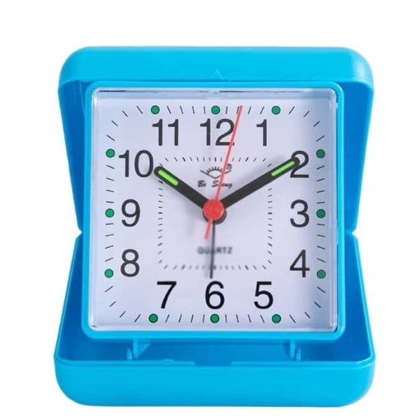 Reloj despertador analógico cuadrado con pilas for sala de estar, dormitorio, oficina, escuela, dormitorio, despertador de mesa, alarma fácil de configurar