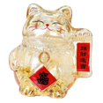thumbnail image 1 of Hucha con forma de gato: figura de regalo para fiestas y celebraciones. Oro S, 1 of 9