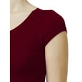 thumbnail image 5 of J. METHOD Women's Short Sleeve Scoop Neck Crop Top Solid Basic Casual Cropped T Shirts NEWT18 Burgundy M, 5 of 6