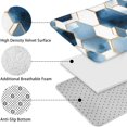 thumbnail image 5 of Blue White Gold Hexagon Marble Pattern Bathroom Rugs Sets 3 Piece,Toilet Cover Set,Absorbent Non Slip Bathroom Mats Sets with U-Shaped Contour Rug Toilet Rug Set, 5 of 5