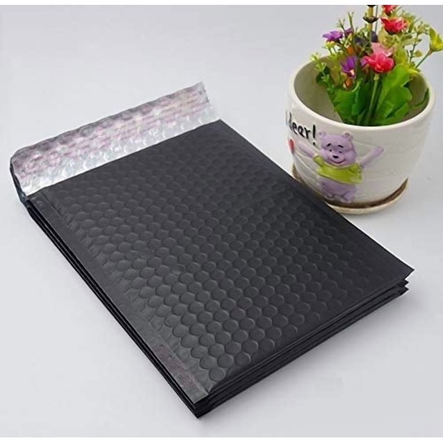 ProLine Matte Metallic Black Bubble Padded Mailers 8.5x12 Inch Self Seal Padded Envelopes (50)