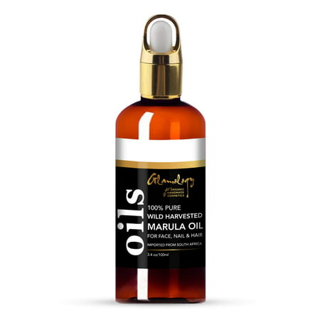Glamology Organic Marula Oil 100% Pure, Cold Pressed, Wild Harvested Unrefined, Anti-Aging Moisturizer For Skin, Moisturizing & Balancing for Hair, Body, Hands or Cuticle & Normal to Oily Skin 3.4 (Best Way To Soften Cuticles)