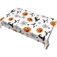 thumbnail image 3 of Halloween Pumpkin Bats Rectangle Tablecloth Spider Table Cloth Cover Mat Washable Polyester 60x84 Inches Dining Decorative for Holiday Home Party Wedding Picnic, 3 of 6