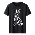thumbnail image 3 of Tops de Cuello Alto para las Mujeres Amante Impreso Camiseta Cuello Redondo Manga Corta, Poliéster Spandex, 3 of 7