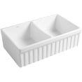thumbnail image 5 of Whitehaus Quatro Alcove Kitchen Sink With Matte White Finish WHQDB332-M-WHITE, 5 of 7