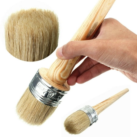 Round Painting - 50mm Dia Wooden Handle Round Bristle Tool Chalk Oil Paint Painting Wax Brush Artist
