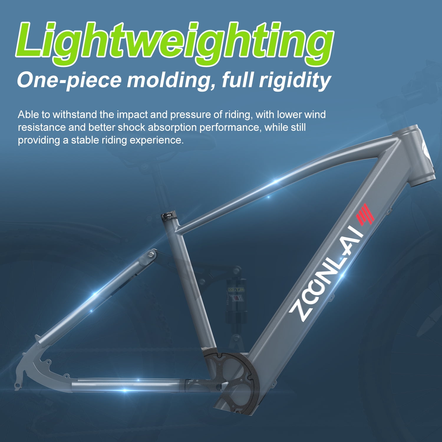 Zoonlai 26" Electric Bike for Adults, 500W Motor, 36V 13Ah, 40 Miles Range, Rear Suspension, UL2849