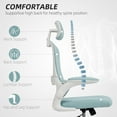 thumbnail image 4 of HOMCOM Ergonomic Office Chair, Desk Chair with Lumbar Support, Light Green, 4 of 10