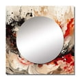 thumbnail image 2 of Designart "Chromatic Agate in Red and Black II" Abstract Square Mirror For Wall Decor - Large Red Square Printed Wall Mirror Art - Square Transitional Mirror - Wall Mounted Square Large Mirror, 2 of 5