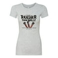 thumbnail image 2 of My Savior is Tougher than Nails Bible Verse | Female Inspirational/Christian Slim Fit Junior Tee, Heather Grey, Small, 2 of 3
