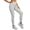 thumbnail image 4 of INSPIRE CHIC Women's High Waisted Leggings Tummy Control Cycling Running Workout Pants XL Beige, 4 of 5