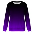 thumbnail image 4 of Plus Size Tops for Women Viikei Womens Tops Long Sleeve Sweatshirts,Womens Tops Casual Clearance,Women Long Sleeves Casual Gradient Printing Crewneck Pullover Sweatshirt Tunic Tops Purple S, 4 of 4