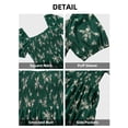 thumbnail image 6 of FlorCurve Plus Size Dresses for Women Smocked Floral Print Midi Dresses Square Neck Puff Sleeve Casual Dresses with Pockets, Green 2XL, 6 of 7