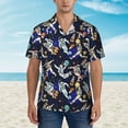 thumbnail image 2 of Balery Astronauts in sport Camisas hawaianas de manga corta para hombre, camisas playeras de corte holgado, camisas de vacaciones con botones,Medium, 2 of 7