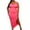 Hot Pink, variant on IROINNID Sundress For Women Regular Sleeveless Summer Large Size U-Neck Pleated Stretch Slit Dress Square Neck Solid Color Dress
