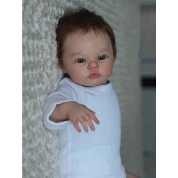 48cm Soft Silicone Reborn Baby Doll with 3D Marble Texture Skin Visible Veins, 19inch Realistic Newborn Bebe Toy Boneca