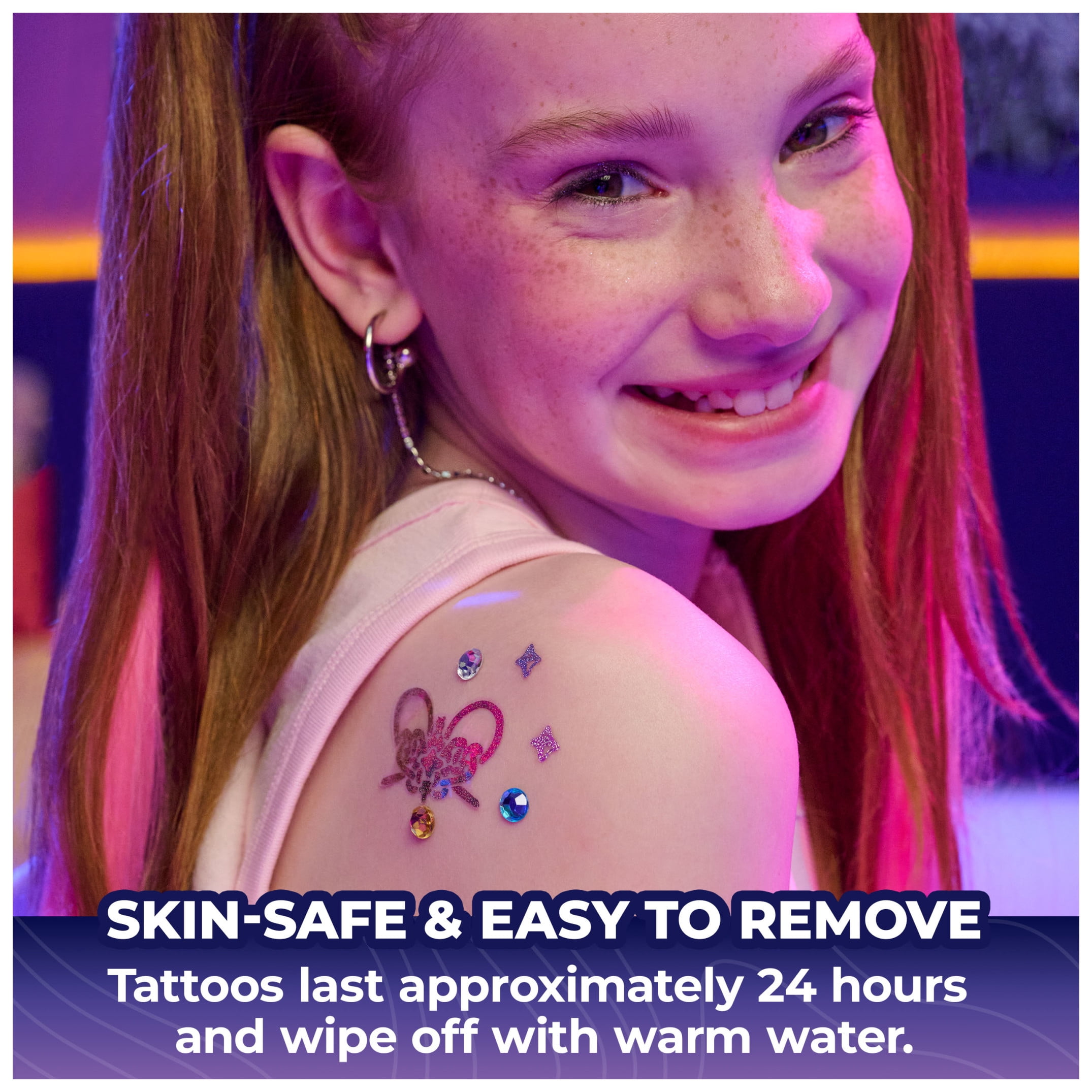 Cool Maker, KPop Demon Hunters HUNTR/X Shimmer Foil Tattoos Kit for Kids Ages 7 and up