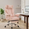 thumbnail image 6 of CELTOSS Executive Office Chair 400LBS, High Back Computer Gaming Chair with Arms and Footrest, Ergonomic Desk Chair with Lumbar Support, 90–135° Reclining Office Chair for Home Work, Pink, 6 of 14