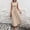 *Khaki, variant on ClodeEU Women's Round Neck Sleeveless A Line Maxi Dress,Cinched Waist Flowy Sundress Black,Women's Plus L