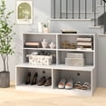 thumbnail image 4 of Costway Armoire à Chaussures d'Entrée 2-en-1 Armoire de Rangement et Banc à Chaussures Combo pour Salon, 4 of 10