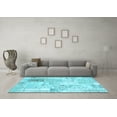 thumbnail image 3 of Ahgly Company Indoor Rectangle Patchwork Light Blue Transitional Area Rugs, 2' x 5', 3 of 4