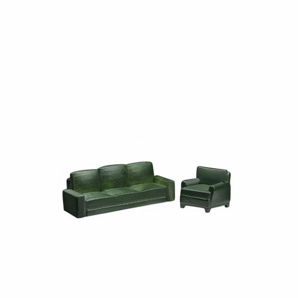 Conjunto De Sofás A Escala 1/64, Accesorio De Bricolaje, Accesorios De Fotografía De Sofás A Escala 1/64, Modelo De Sofá Pequeño Para Aficionados, Color Verde.