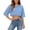 A-Blue114, variant on Yuanlong Womens T-Shirts Y2k Mesh 3/4 Sleeve Cropped Top Breathable Drop Shoulder Loose Fit Sporty Casual Sylish Street Tee Top