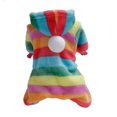 thumbnail image 2 of Dog Warm Dog Plush Clothes 4 Leg Wear Buttons Rainbow Printed Warm Winter Hooded Outerwear of Animals Wrap, 2 of 5