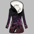 thumbnail image 4 of Spring Saving GaThRRgYP Womens Coat Long Sleeves Tops on Clearance Sale,Velvet Double Breasted Hooded Solid Color Mid Length Women's Solid Color Temperament Commuting Jacket, 4 of 4