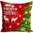thumbnail image 2 of Funda de almohada de franela, funda de almohada de Feliz Navidad con funda de almohada de Feliz Navidad, decoración navideña diseñada a medida, 2 of 4