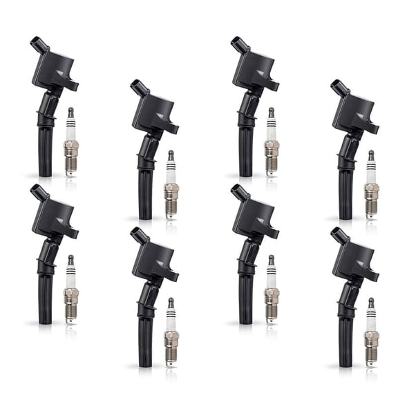 Set of 8 ISA Ignition Coils & 8 Spark Plugs Compatible with 2000-2010 Ford F-150 E-150 Econoline Club Wagon 4.6L V8 Replacement for FD503 DG508 SP413