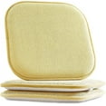 thumbnail image 2 of Elegant Comfort Chair Cushion Covers with Ties and Non Skid Rubber Backing-Thick Memory Foam - Soft Cushion Pad- Rounded Square Seat Cover- 16 x 16 Inches - Set of 2 Chevron Textured Pattern, Yellow, 2 of 7