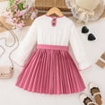 thumbnail image 3 of Girls Dresses Kids Knitted Long Sleeve Autumn Solid Color Jumper Sweater A-Line Dress Winter Casual Clothes for Girl Pink 6-7 Years, 3 of 6