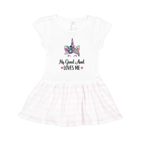 

Inktastic My Great Aunt Loves Me Unicorn Niece Gift Toddler Girl Dress