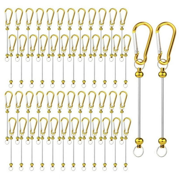 50pcs Beadable Keychain Bars, Bead Key Chain Making Kit Accessories Charms Beads DIY Blank Metal